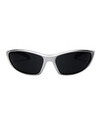 Lunette de vitesse techno - Galapala G001⎜FRAGMENT - monture argentée - verres noirs - vue de face