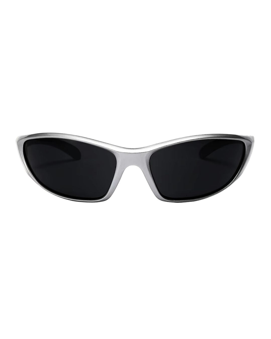 Lunette de vitesse techno - Galapala G001⎜FRAGMENT - monture argentée - verres noirs - vue de face