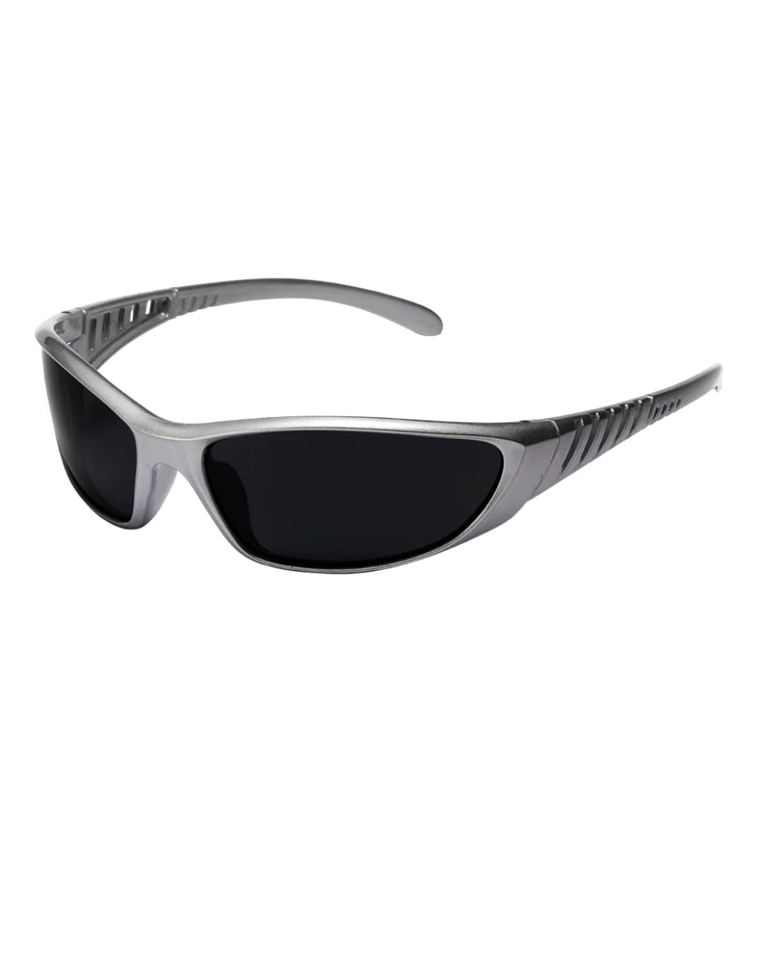 Lunette de vitesse techno - Galapala G001⎜FRAGMENT - monture argentée - verres noirs - vue de profil