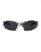 Lunette de vitesse techno - Galapala G002⎜HORIZON - monture argentée - verres noirs - vue de face