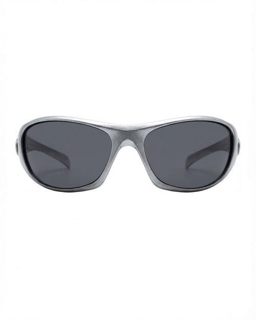 Lunette de vitesse Y2K - Galapala G003⎜PRISM - monture grise - verres noirs - vue de face