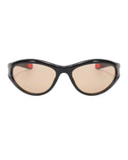 Lunette de vitesse futuriste - Galapala G004⎜NEXUS - monture noire - verres ambrés - vue de face