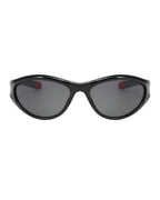 Lunette de vitesse futuriste - Galapala G004⎜NEXUS - monture noire - verres noirs - vue de face