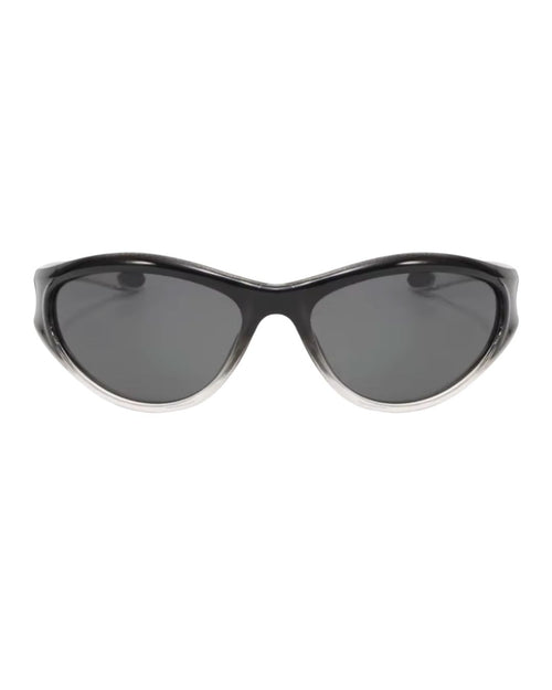 Lunette de vitesse futuriste - Galapala G004⎜NEXUS - monture noire/transparente - verres noirs - vue de face