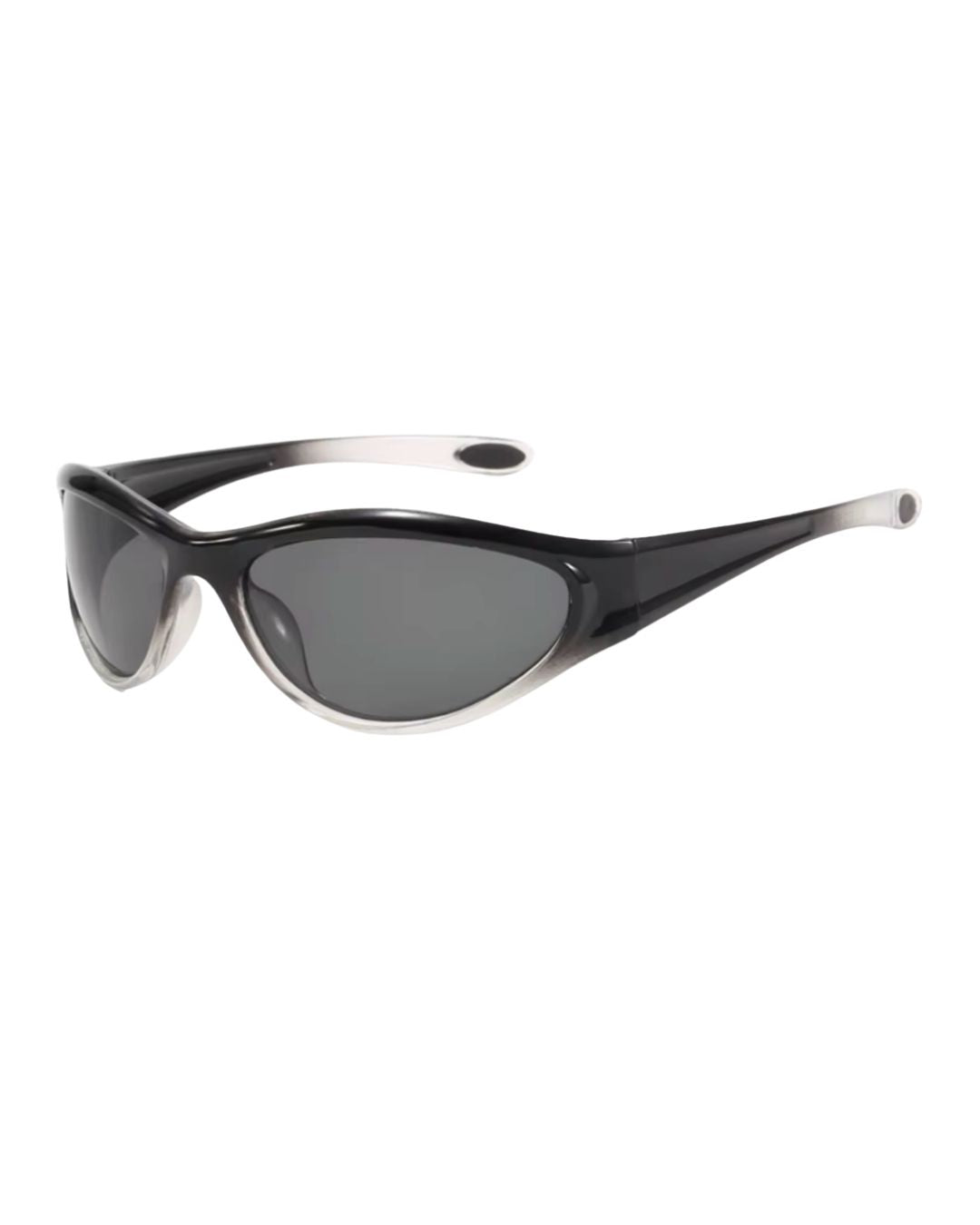 Lunette de vitesse futuriste - Galapala G004⎜NEXUS - monture noire/transparente - verres noirs - vue de profil