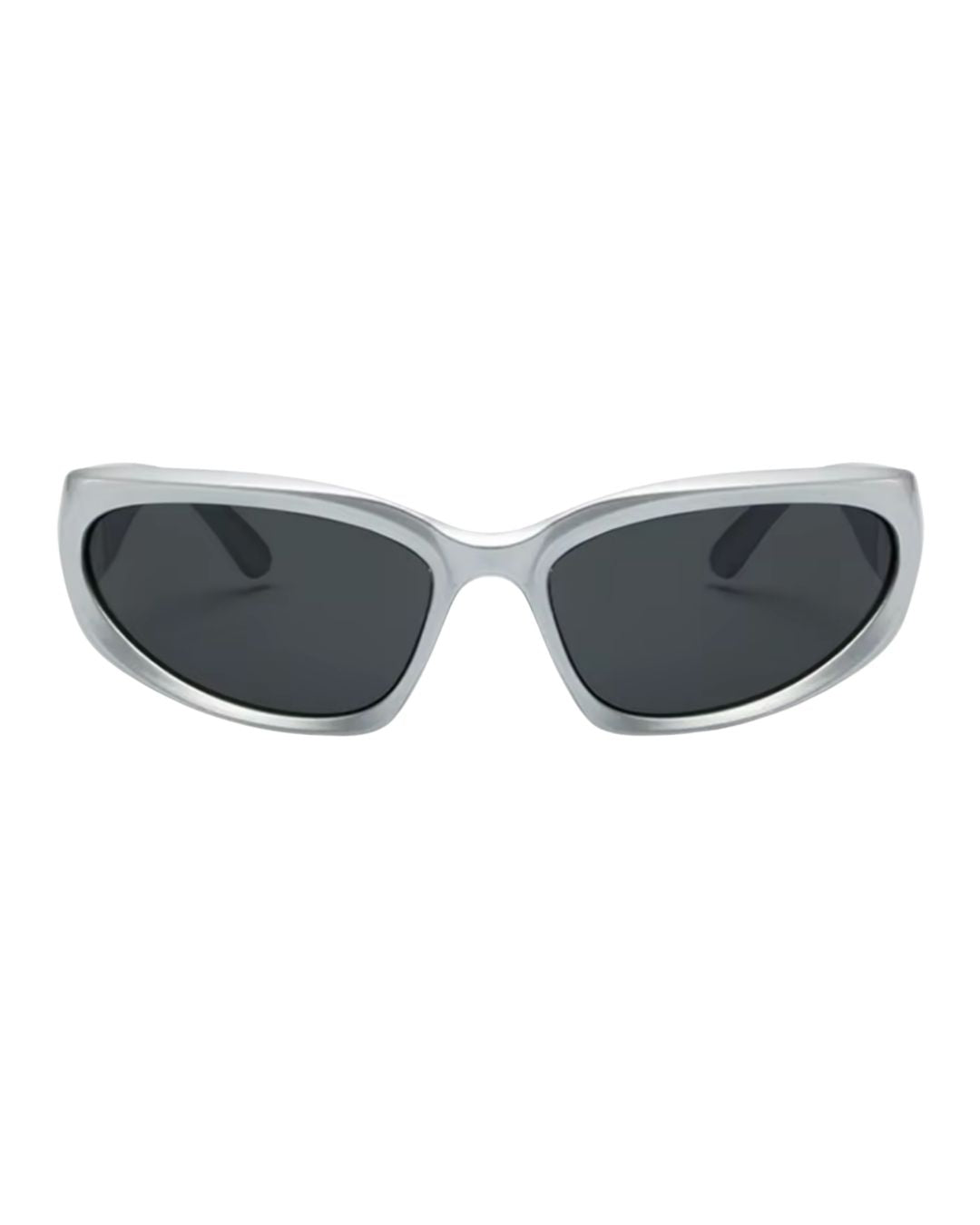 Lunette de vitesse techno - Galapala G006⎜HALO - monture argentée - verres noirs - vue de face