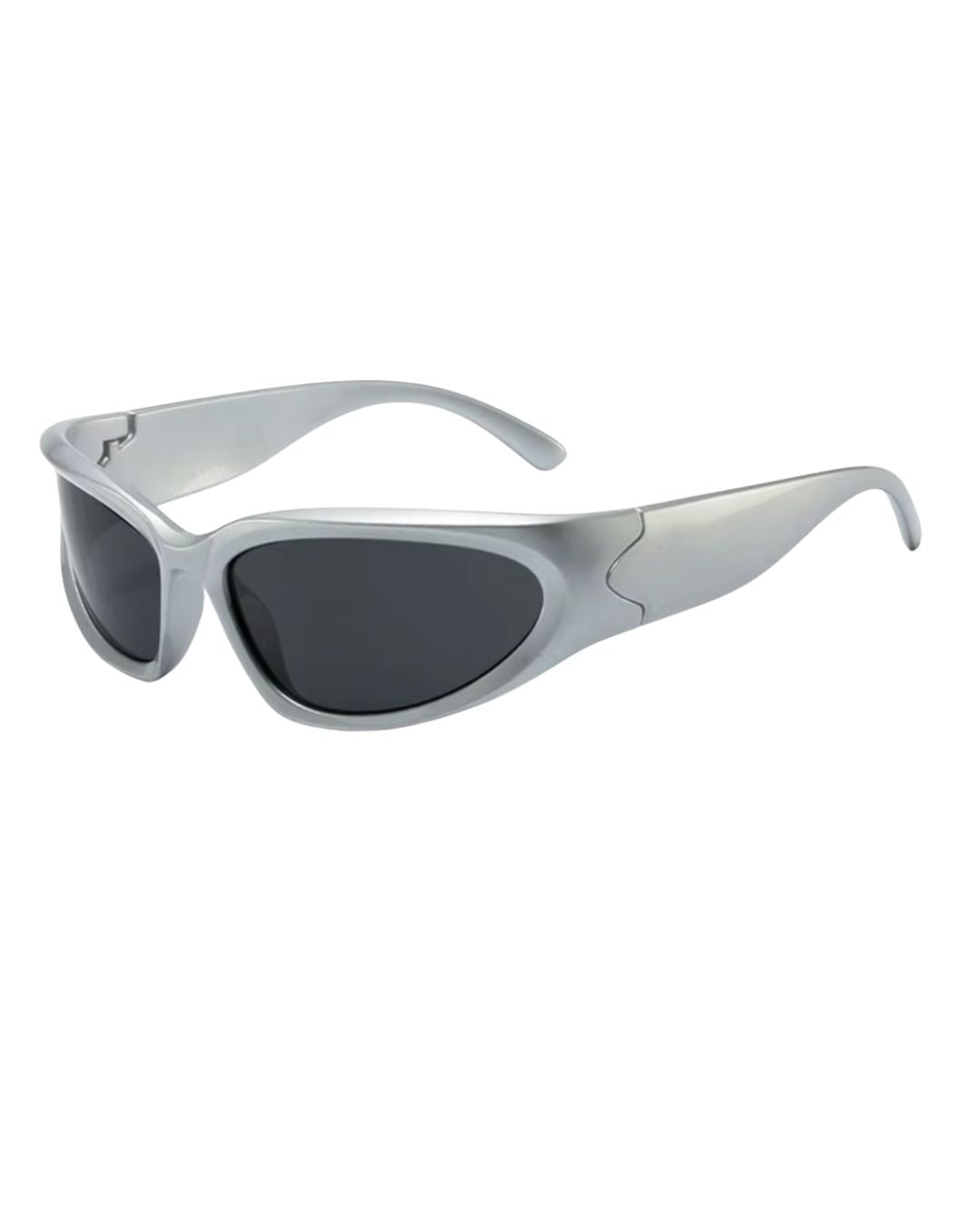 Lunette de vitesse techno - Galapala G006⎜HALO - monture argentée - verres noirs - vue de profil