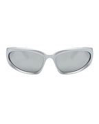 Lunette de vitesse techno - Galapala G006⎜HALO - monture argentée - verres argentés - vue de face