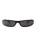 Lunette noir futuriste - Galapala G007⎜EPSILON - monture noire - verres noirs - vue de face