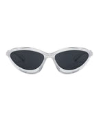 Lunettes originales futuristes - Galapala G008⎜TILT - monture transparente - verres noirs - vue de face