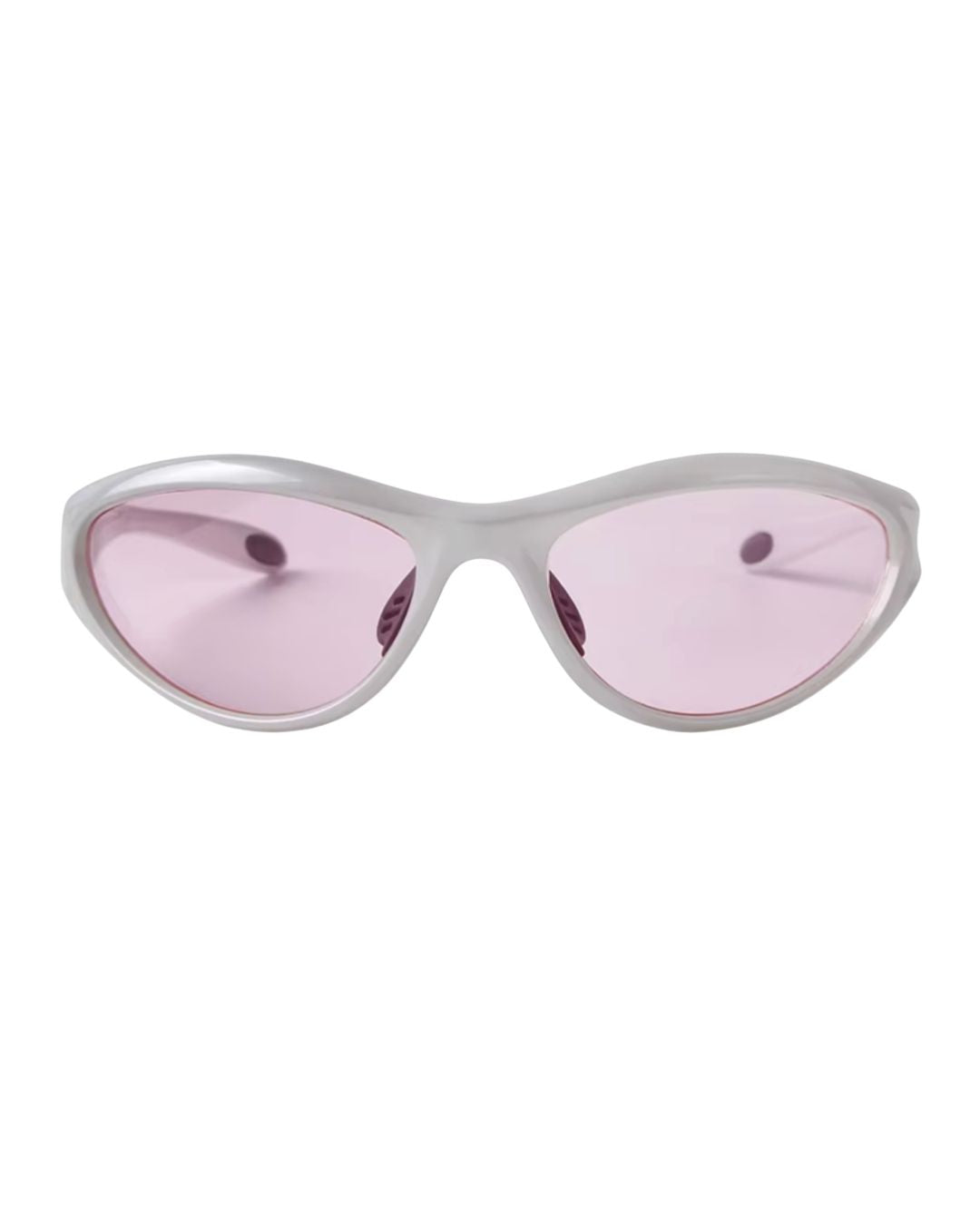Lunette de vitesse - Galapala G009⎜FASEN - monture argentée - verres roses - vue de face