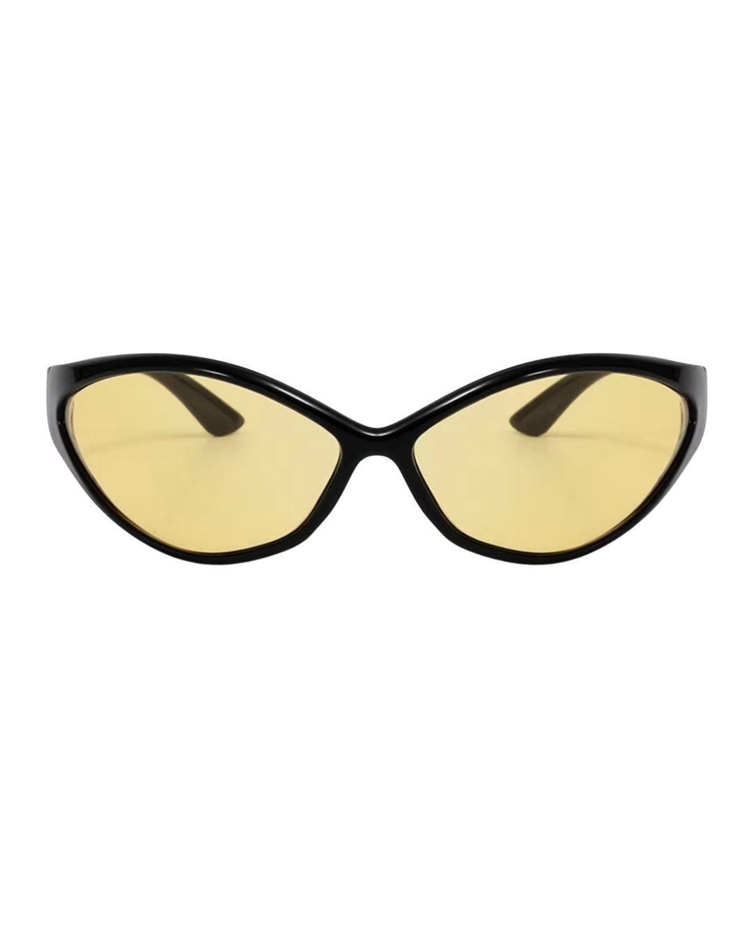 Lunette de vitesse techno - Galapala G010⎜STATIK - monture noire - verres jaunes - vue de face