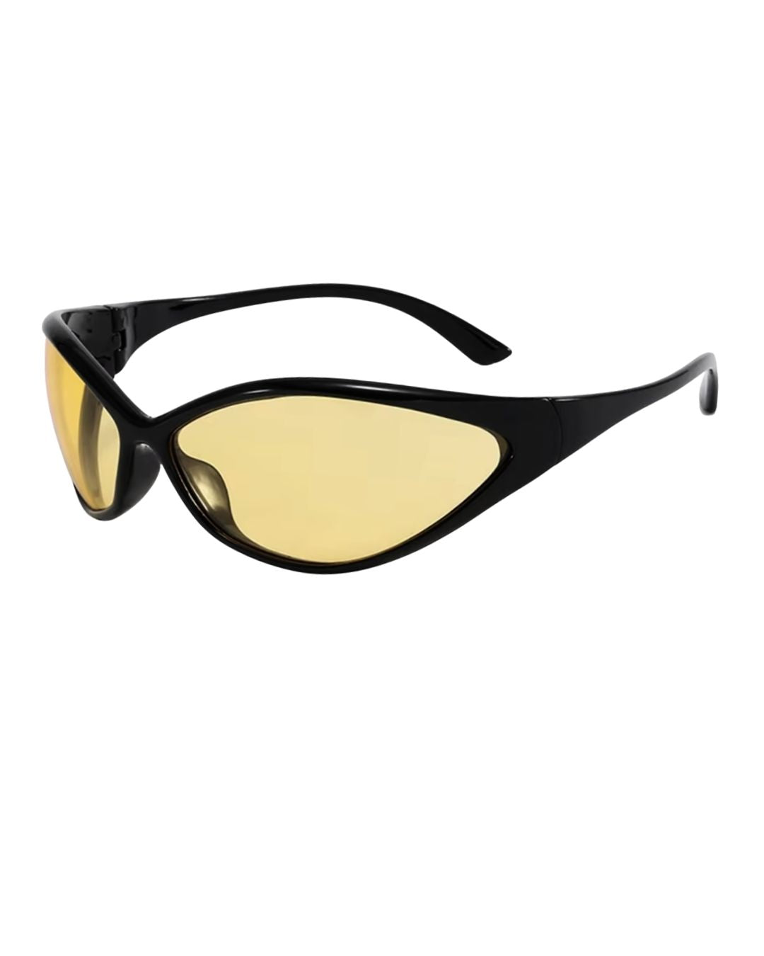Lunette de vitesse techno - Galapala G010⎜STATIK - monture noire - verres jaunes - vue de profil