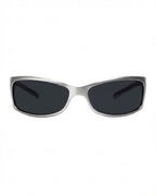 Lunette de vitesse Y2K - Galapala G011⎜ORION - monture argentée - verres noirs - vue de face