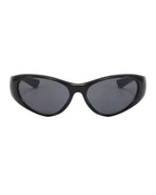 Lunette noir futuriste - Galapala G012⎜OMEGA - monture noire - verres noirs - vue de face