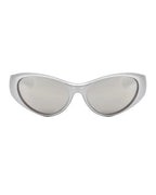 Lunette futuriste - Galapala G012⎜OMEGA - monture argentée - verres argentés - vue de face