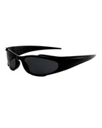 Lunette de vitesse techno - Galapala G015⎜PHANTOM - monture noire - verres noirs - vue de profil