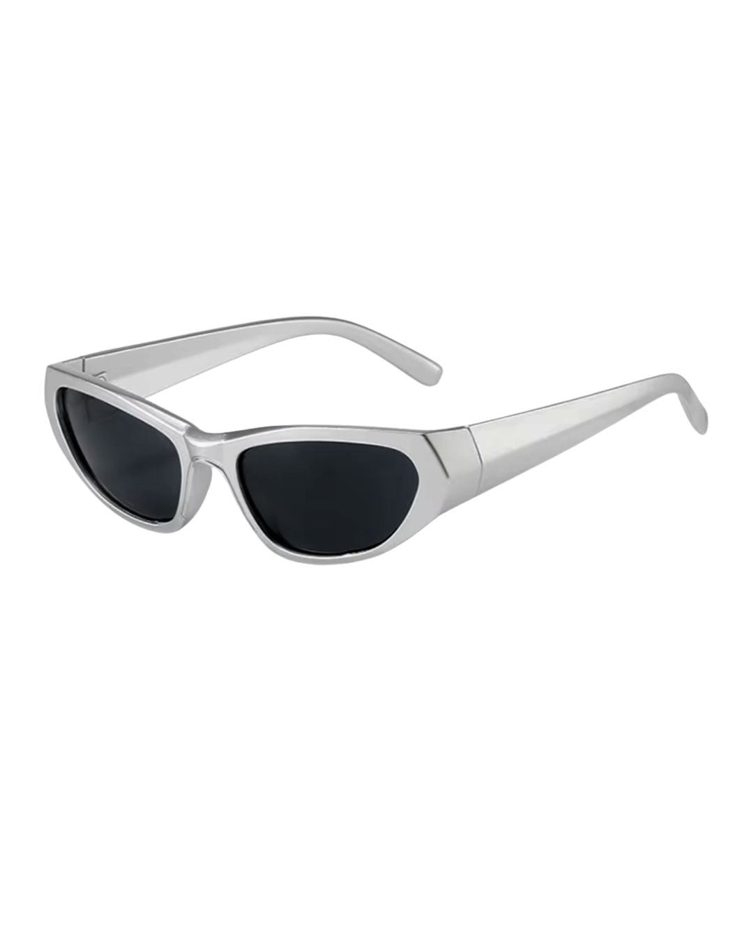 Lunettes originales Y2K - Galapala G016⎜CYPHER - monture argentée - verres noirs - vue de profil