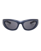 Lunette de vitesse - Galapala G018⎜GALEO - monture bleue métallisée - verres noirs - vue de face