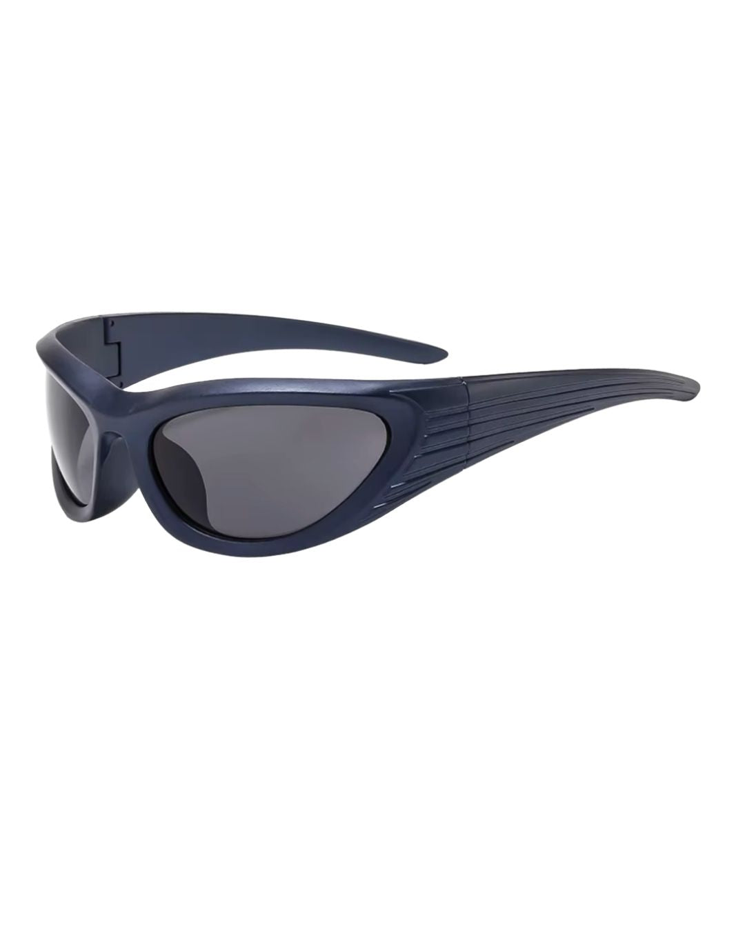 Lunette de vitesse - Galapala G018⎜GALEO - monture bleue métallisée - verres noirs - vue de profil