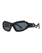 Lunette futuriste Y2K - Galapala G404⎜VOID - monture noire - verres noirs - vue de profil