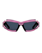 Lunette futuriste Y2K - Galapala G404⎜VOID - monture violette - verres noirs - vue de face