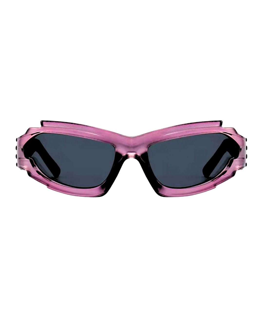 Lunette futuriste Y2K - Galapala G404⎜VOID - monture violette - verres noirs - vue de face